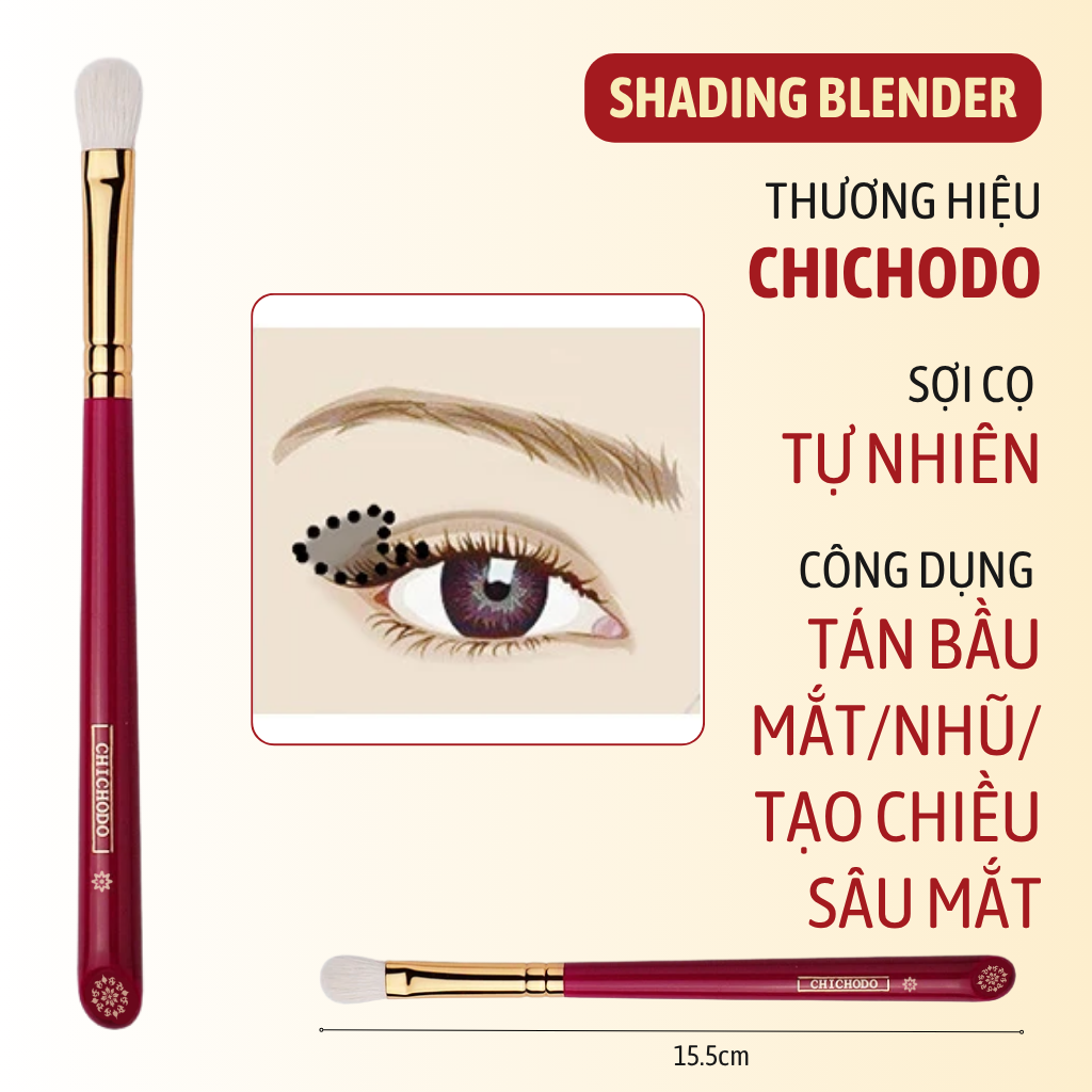 Cọ Tán Bầu Mắt/Tán Nhũ/Tán Ombre/Tạo Chiều Sâu Mắt CHICHODO Shading Blender C111